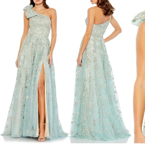 Mac Duggal | Dresses | Mac Duggal Dress Floral Beaded Tulle | Poshmark